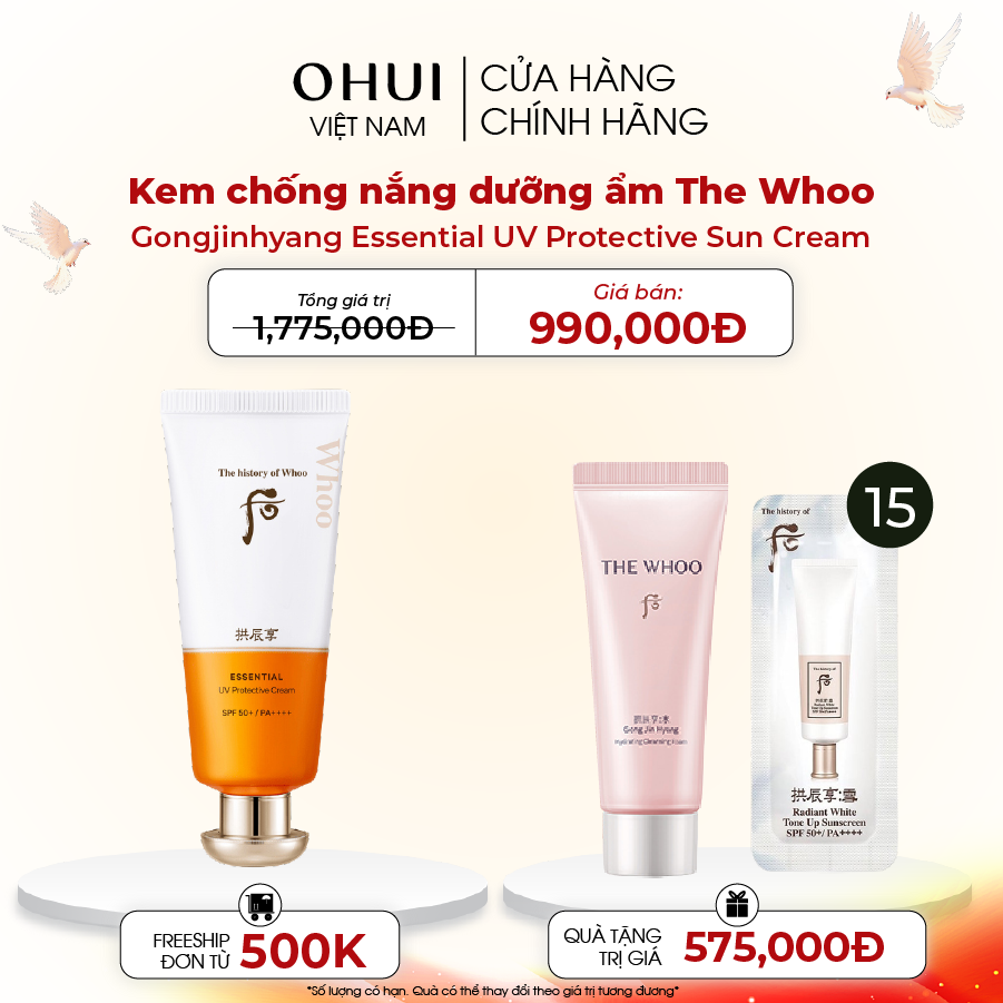 Kem chống nắng dưỡng ẩm The Whoo Gongjinhyang Essential UV Protective Sun Cream