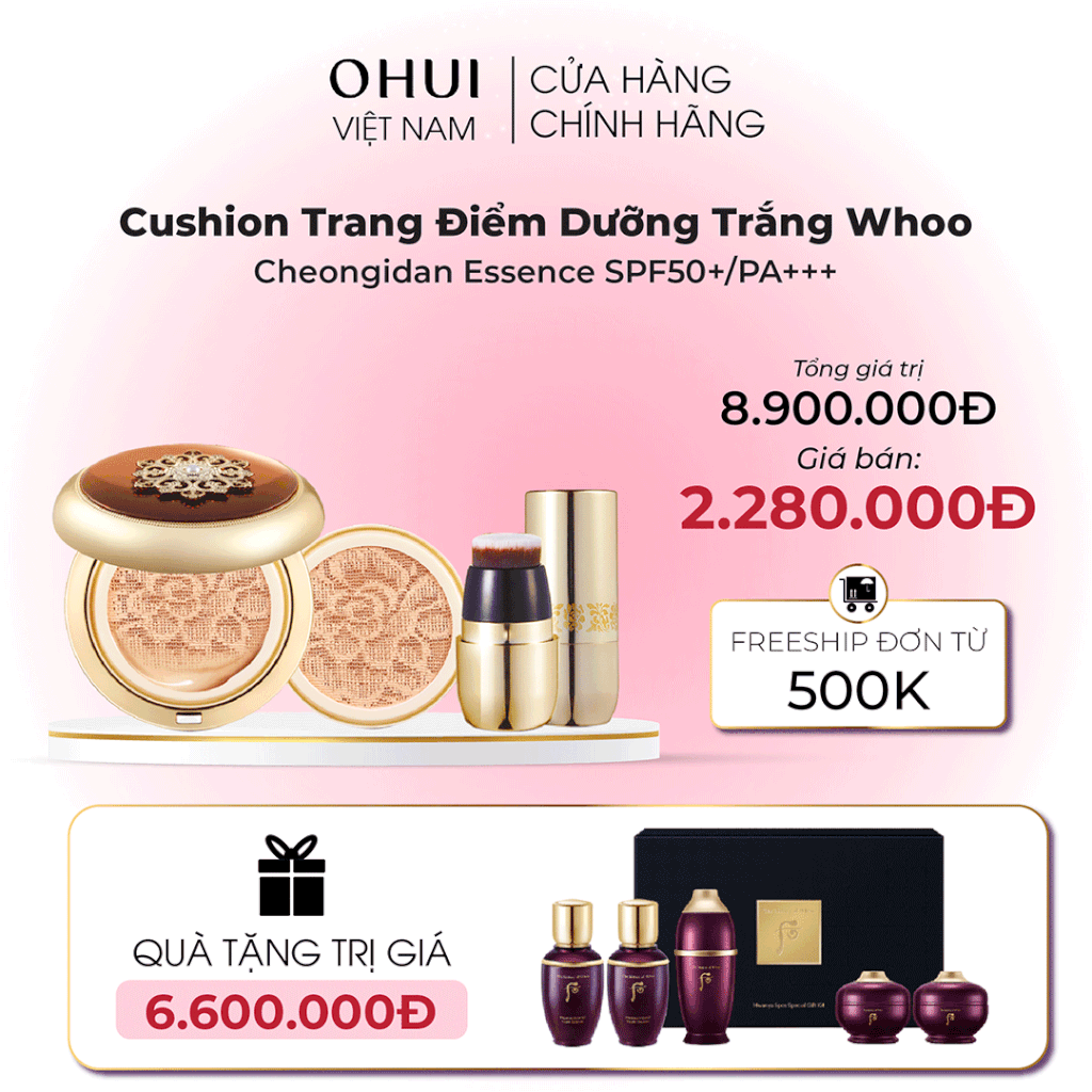 Cushion Trang Điểm Dưỡng Trắng Whoo Cheongidan Essence SPF50+/PA+++
