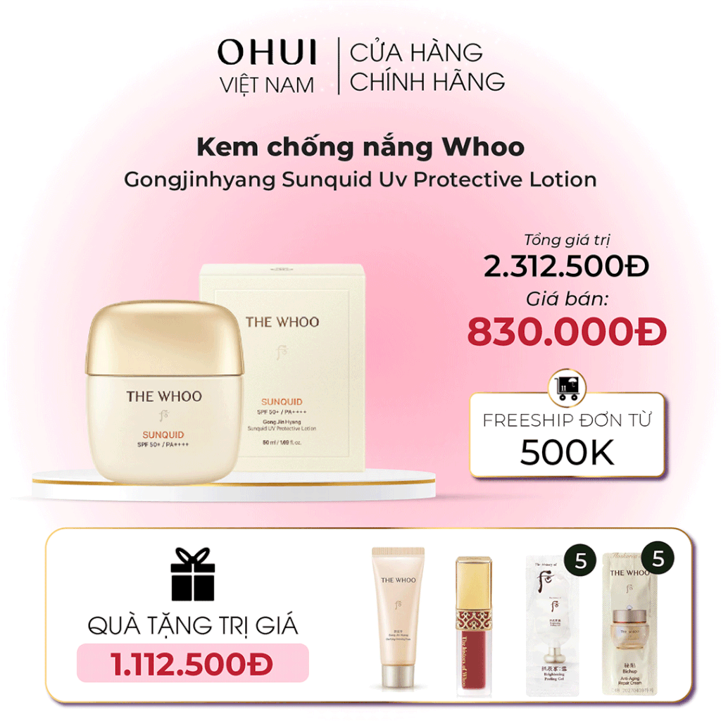 Kem chống nắng Whoo Gongjinhyang Sunquid Uv Protective Lotion