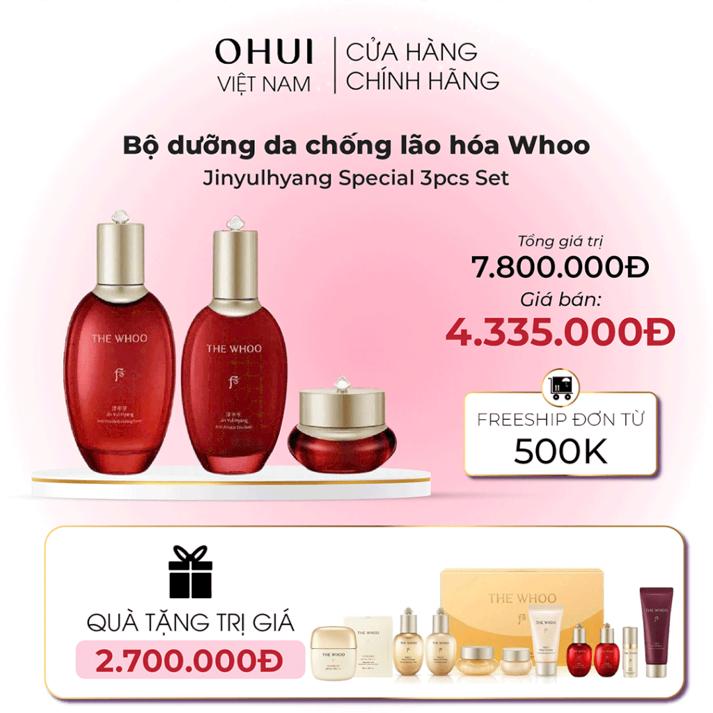 Bộ dưỡng da chống lão hóa Whoo Jinyulhyang Special 3pcs Set
