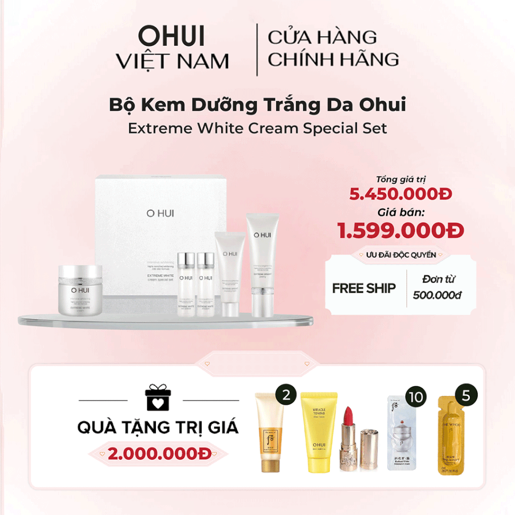 Bộ Kem Dưỡng Trắng Da Ohui Extreme White Cream Special Set