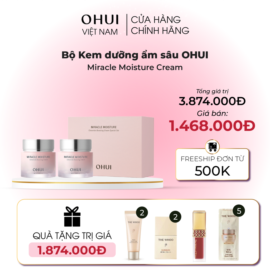 Bộ Kem dưỡng ẩm sâu OHUI Miracle Moisture Cream