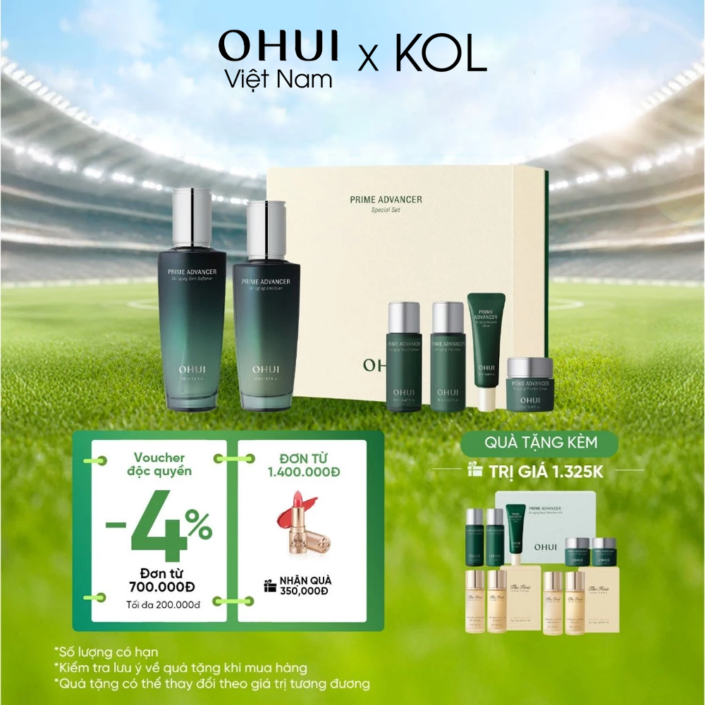 [KOL x OHUI] Bộ dưỡng ẩm củng cố làn da O HUI Prime Advancer 2PCS  Set