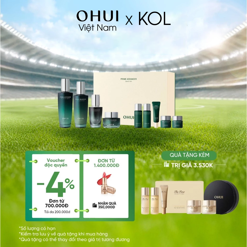 [KOL x OHUI] Bộ Dưỡng Ẩm Trẻ Hóa Làn Da Ohui Prime Advancer 4pcs Special Set