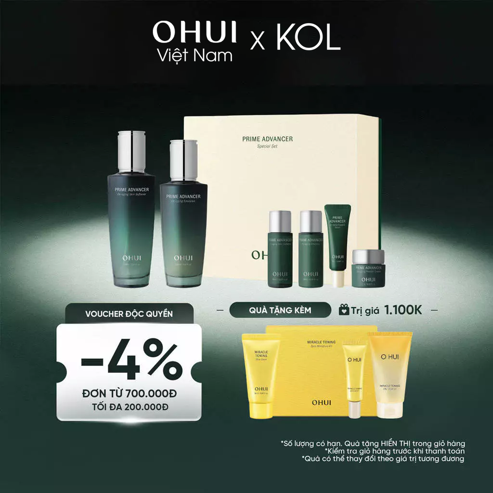 [KOL x OHUI] Bộ dưỡng ẩm củng cố làn da O HUI Prime Advancer 2PCS  Set