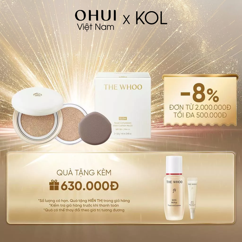 [KOL x OHUI] Phấn Nước Cushion The Whoo Royal Complexion Glow