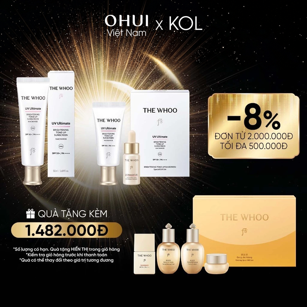 [KOL x OHUI] Bộ Kem Chống Nắng Nâng Tone Whoo UV Ultimate Ultimate Brightening