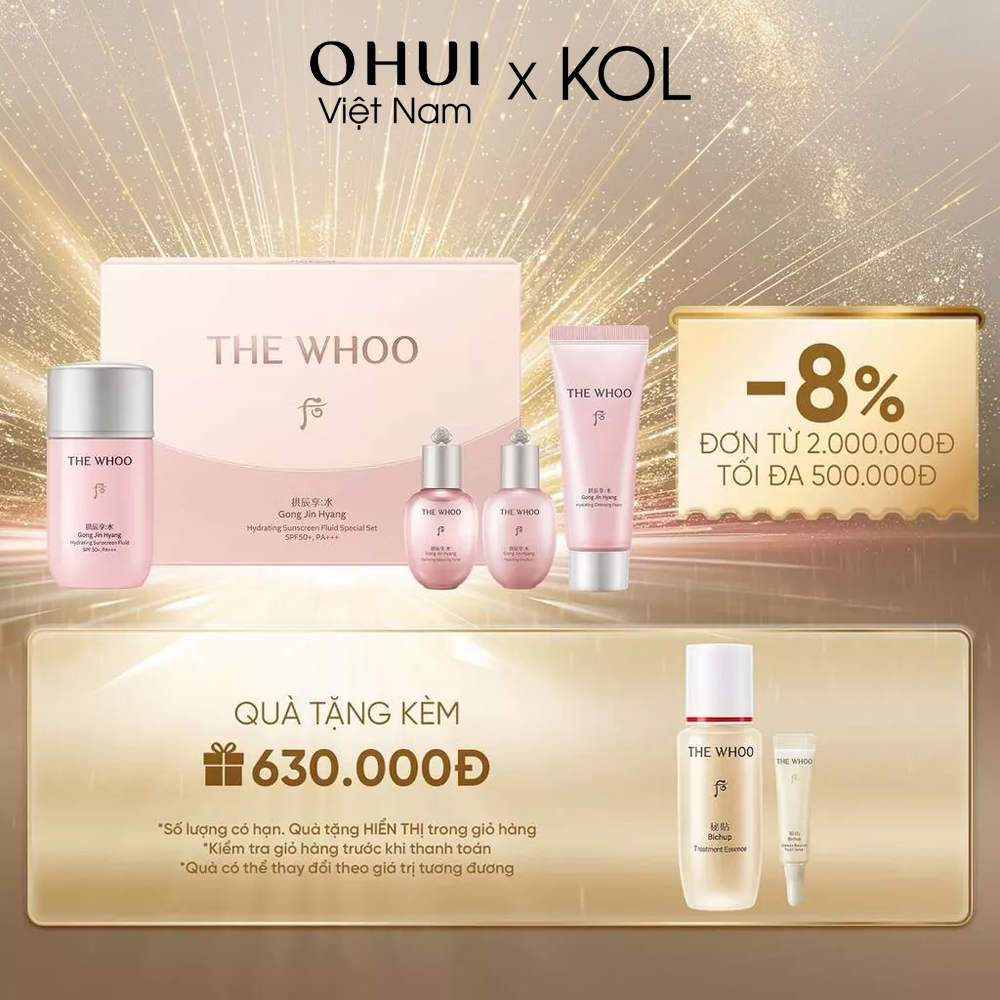 [KOL x OHUI] Bộ Kem Chống Nắng Whoo Gongjinhyang Soo Vital Hydrating Suncreen Fluid Special Set