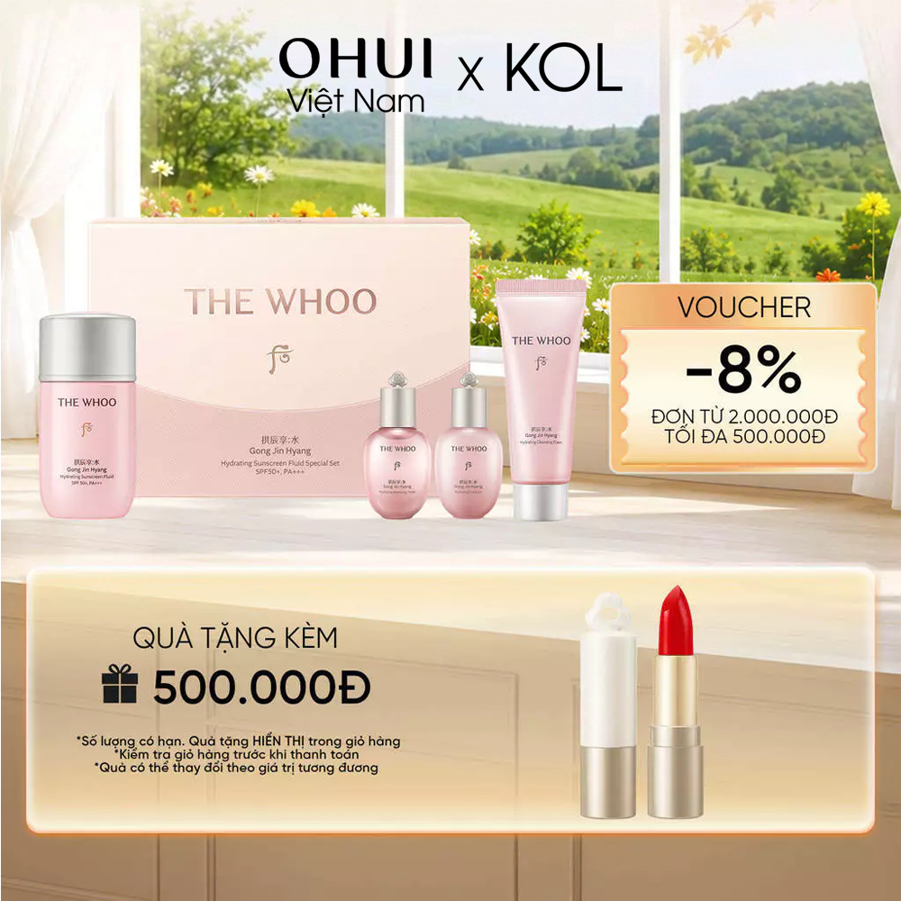 [KOL x OHUI] Bộ Kem Chống Nắng Whoo Gongjinhyang Soo Vital Hydrating Suncreen Fluid Special Set