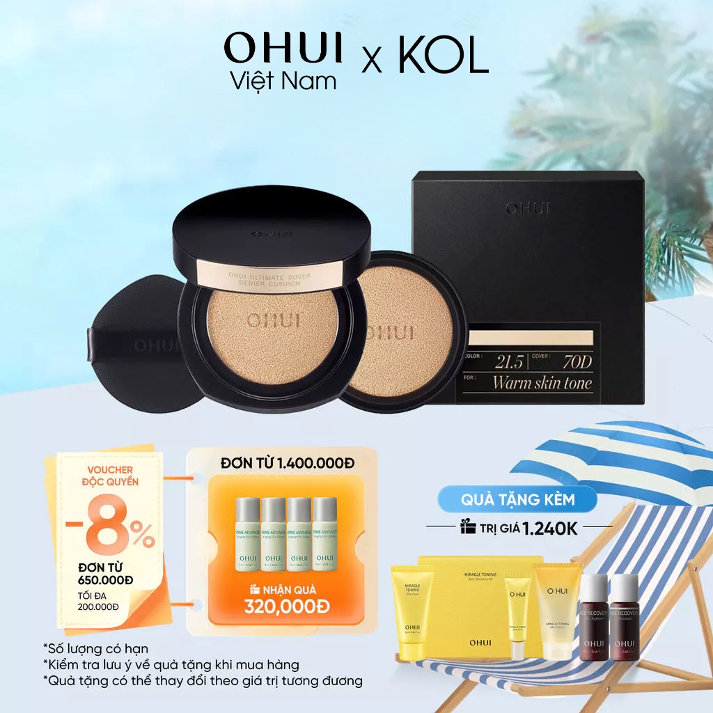 [KOL x OHUI] [Limited Edition] Bộ phấn Nước Kiềm Dầu Ohui Ultimate Cover Denier Cushion
