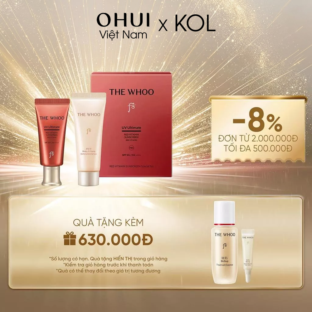 [KOL x OHUI] Kem Chống Nắng Whoo Đỏ UV Ultimate Red Vitamin Sunscreen SE 25ml