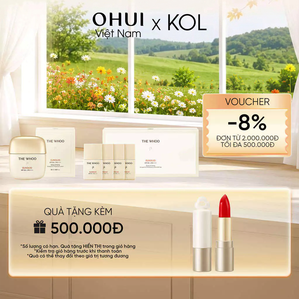 [KOL x OHUI] Bộ kem chống nắng Whoo Gongjinhyang Sunquid Uv Protective Lotion 5pcs Set