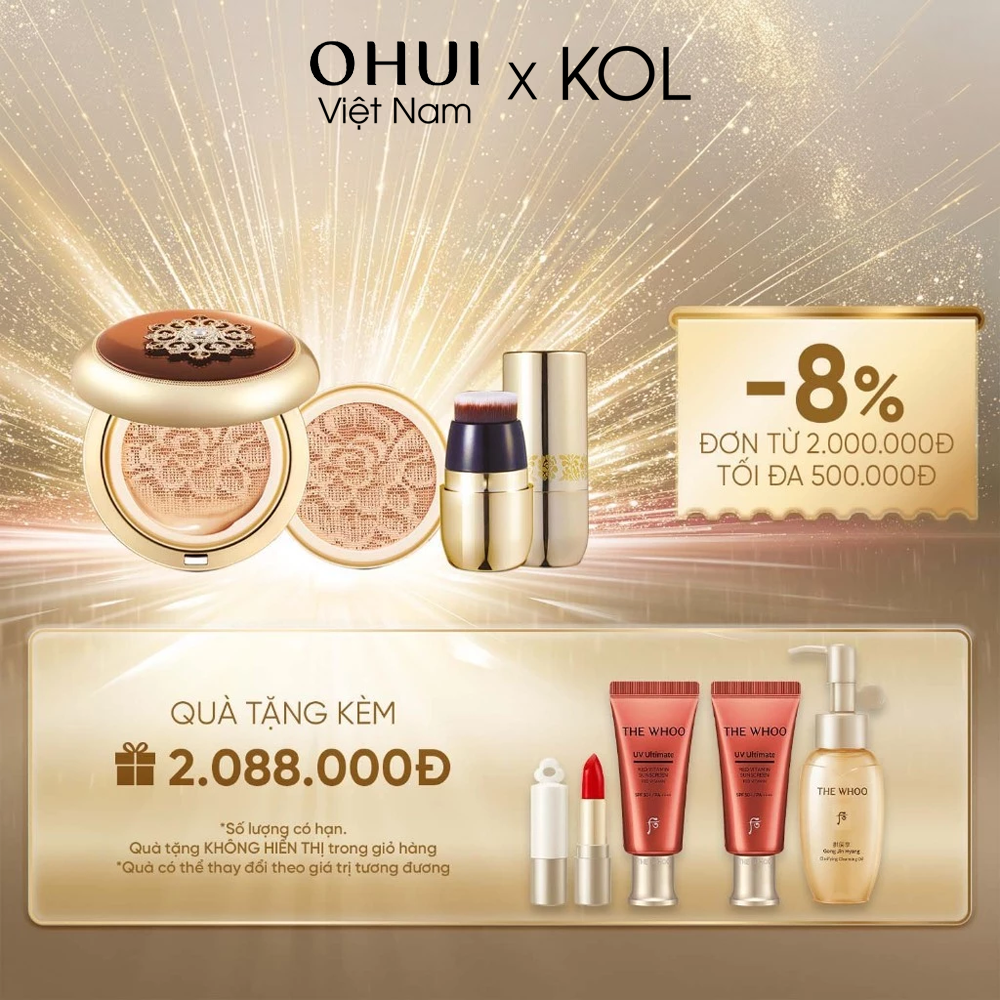 [KOL x OHUI] Cushion Trang Điểm Dưỡng Trắng Whoo Cheongidan Essence SPF50+/PA+++