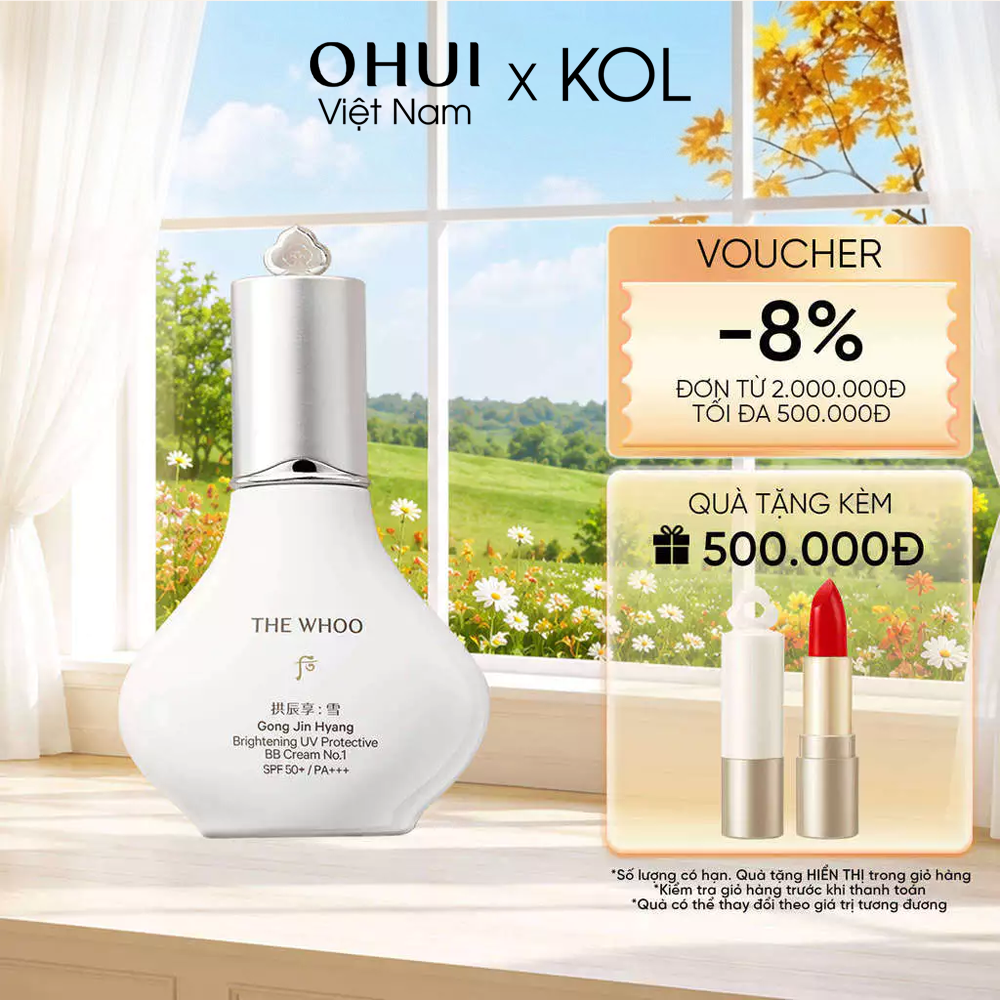 [KOL x OHUI] Kem nền trang điểm chống nắng Gongjinhyang Seol Radiant White Sun BB SPF45/PA+++