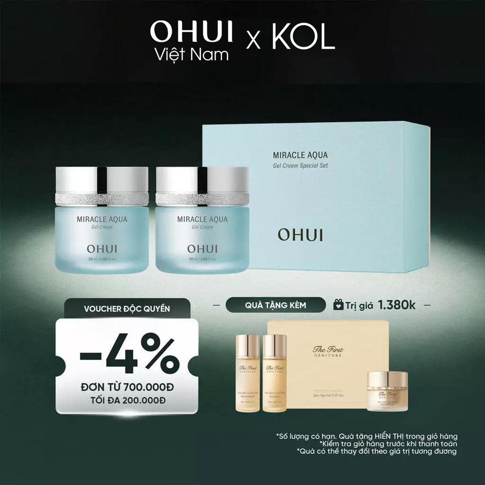 [KOL x OHUI] Bộ Kem Dưỡng Da Cấp Ẩm Ohui Miracle Aqua 2pcs