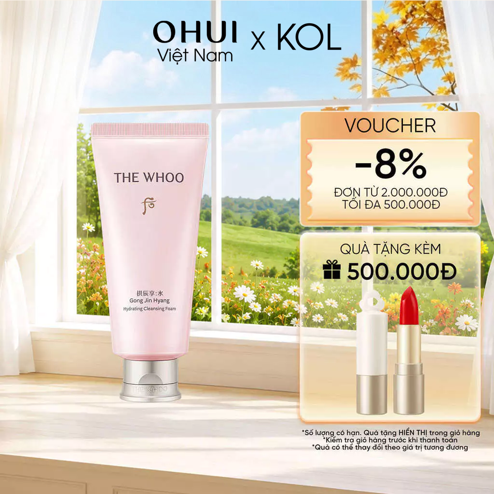 [KOL x OHUI] Sữa rửa mặt cấp ẩm Gongjinhyang Soo Hydrating Foam Cleanser
