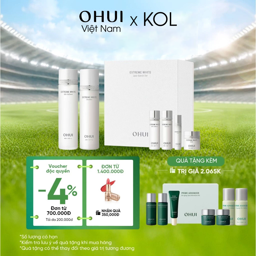 [KOL x OHUI]Bộ 6 món dưỡng trắng chuyên sâu toàn diện cao cấp OHUI Extreme White 6pcs
