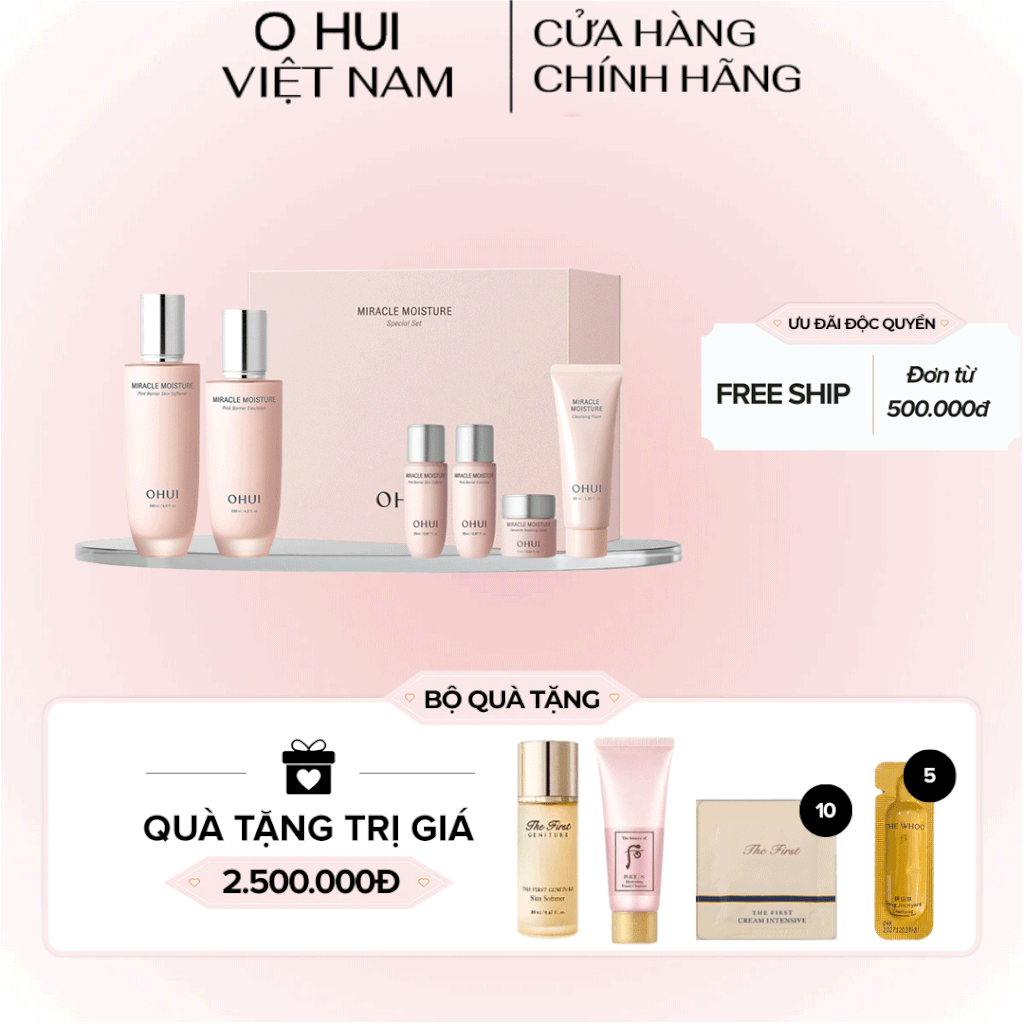 Bộ Dưỡng Ẩm Ohui Miracle Moisture 2pcs Special Set
