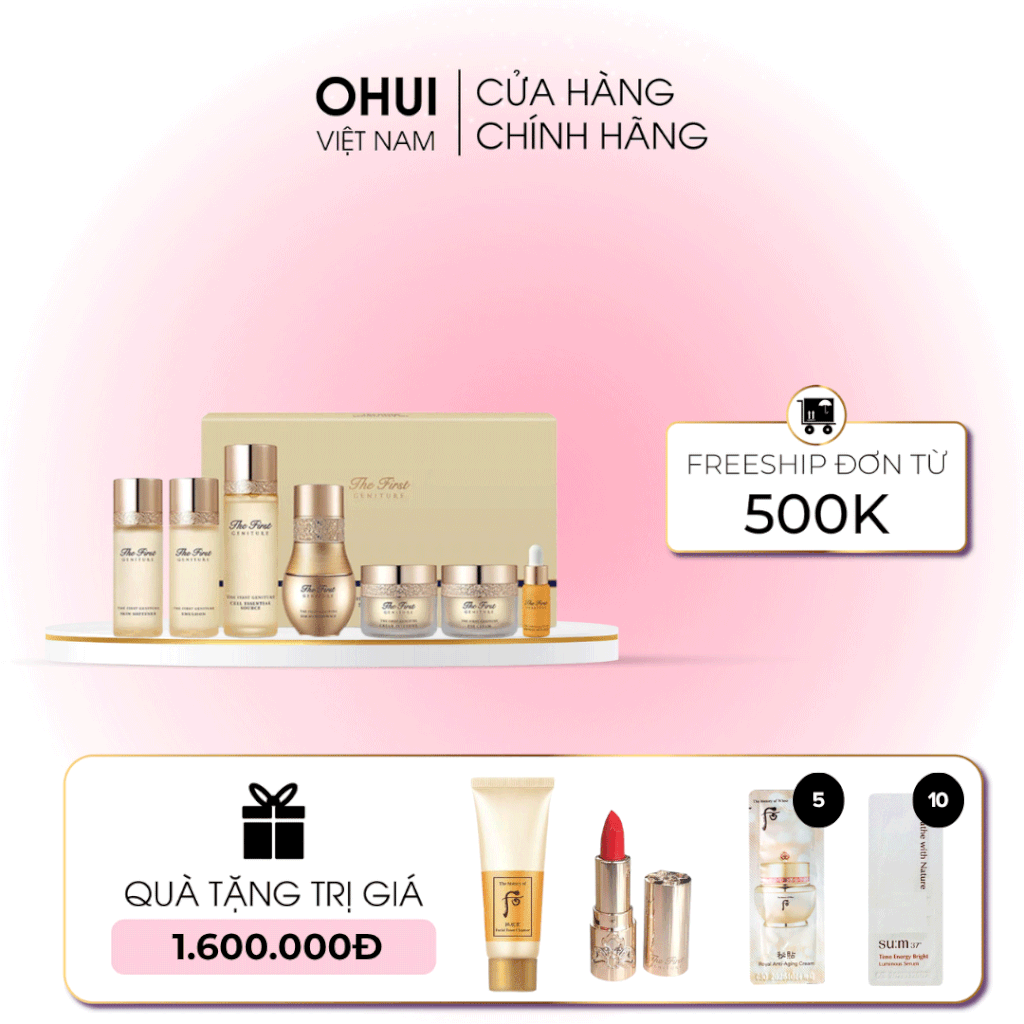 Bộ dưỡng da tái sinh chống lão hóa Ohui The First Mini 7 pcs Bản Mới