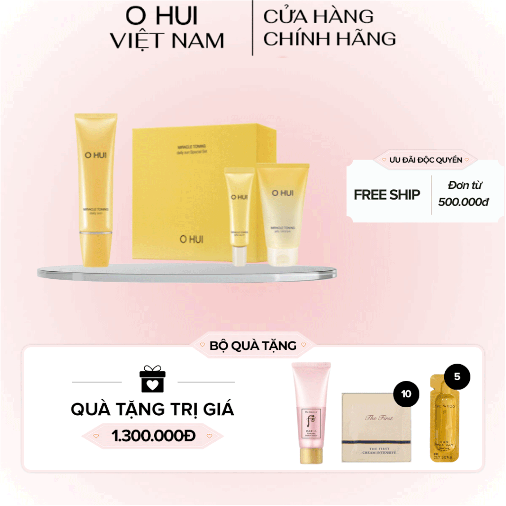 Bộ Kem Chống Nắng Bật Tone Ohui Miracle Daily Sun 50ml