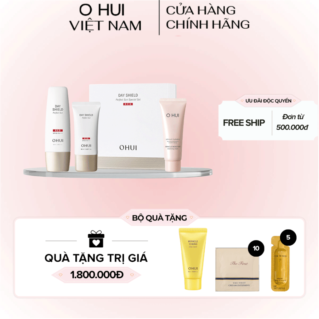 Bộ Kem Chống Nắng Ohui Day Shield Perfect Sun Red 3pcs
