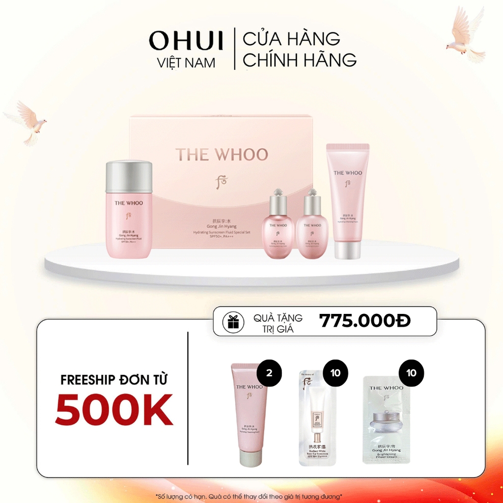 Bộ Kem Chống Nắng Whoo Gongjinhyang Soo Vital Hydrating Suncreen Fluid Special Set