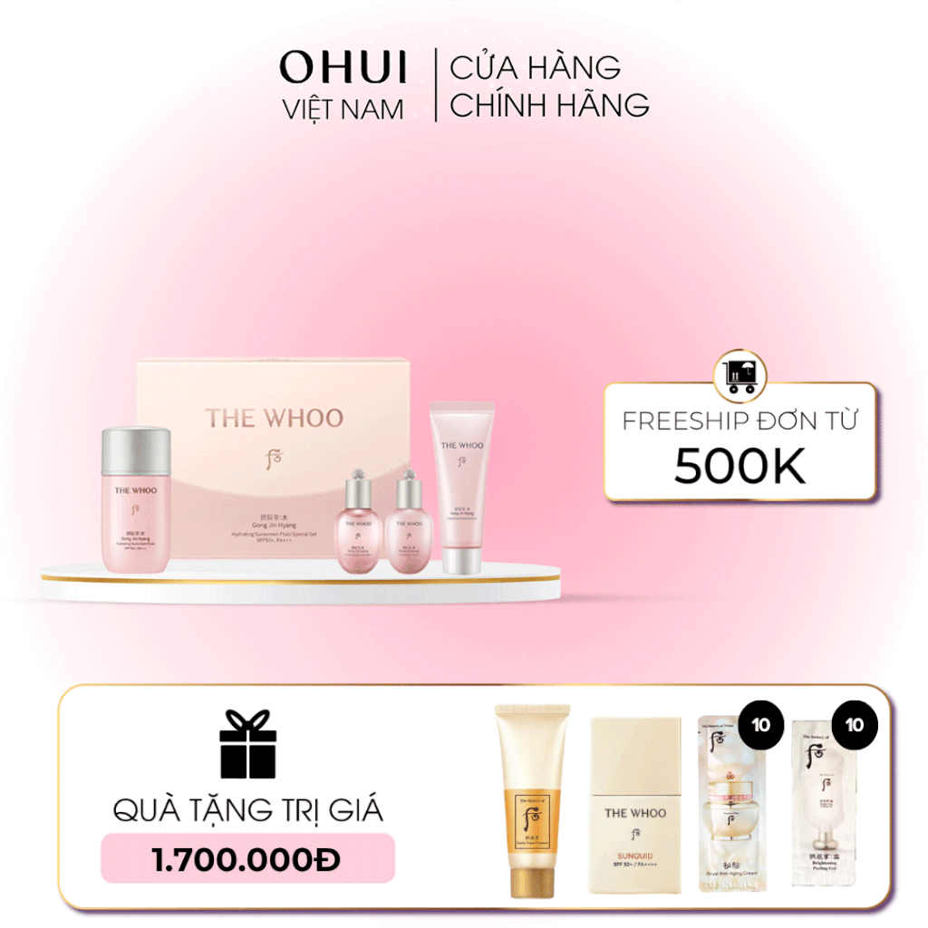 Bộ Kem Chống Nắng Whoo Gongjinhyang Soo Vital Hydrating Suncreen Fluid Special Set