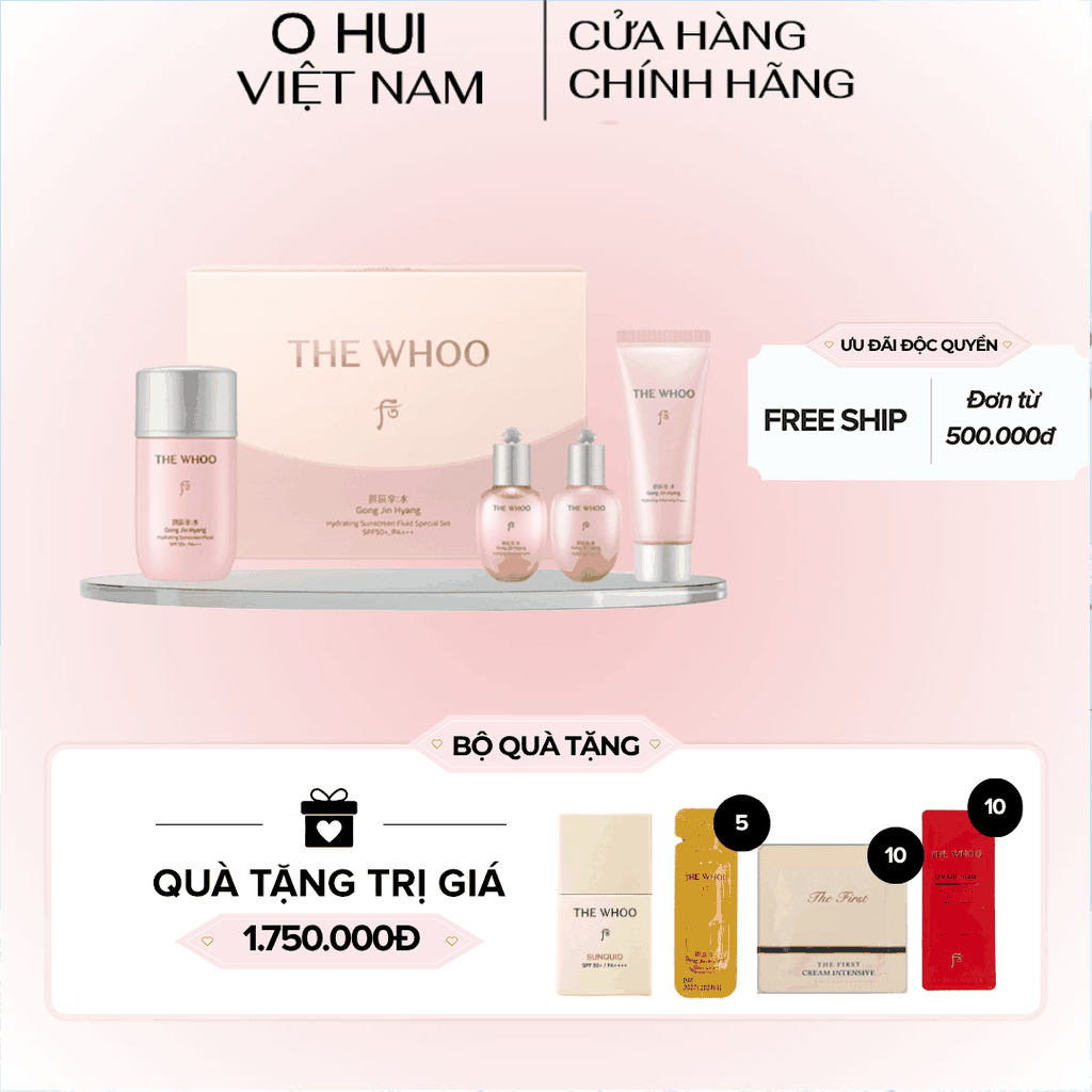 Bộ Kem Chống Nắng Whoo Gongjinhyang Soo Vital Hydrating Suncreen Fluid Special Set