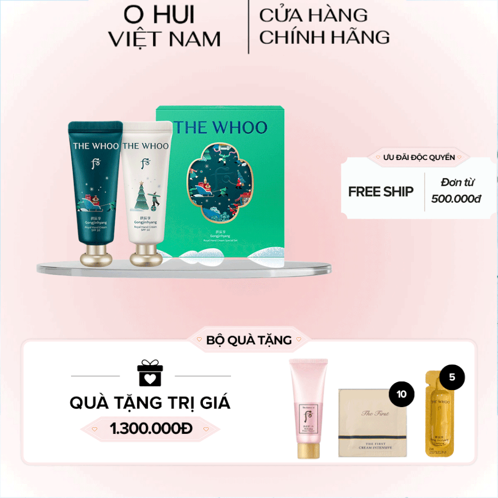 Bộ Kem Dưỡng Da Tay Whoo Gongjinhyang Royal Hand Cream Special Set