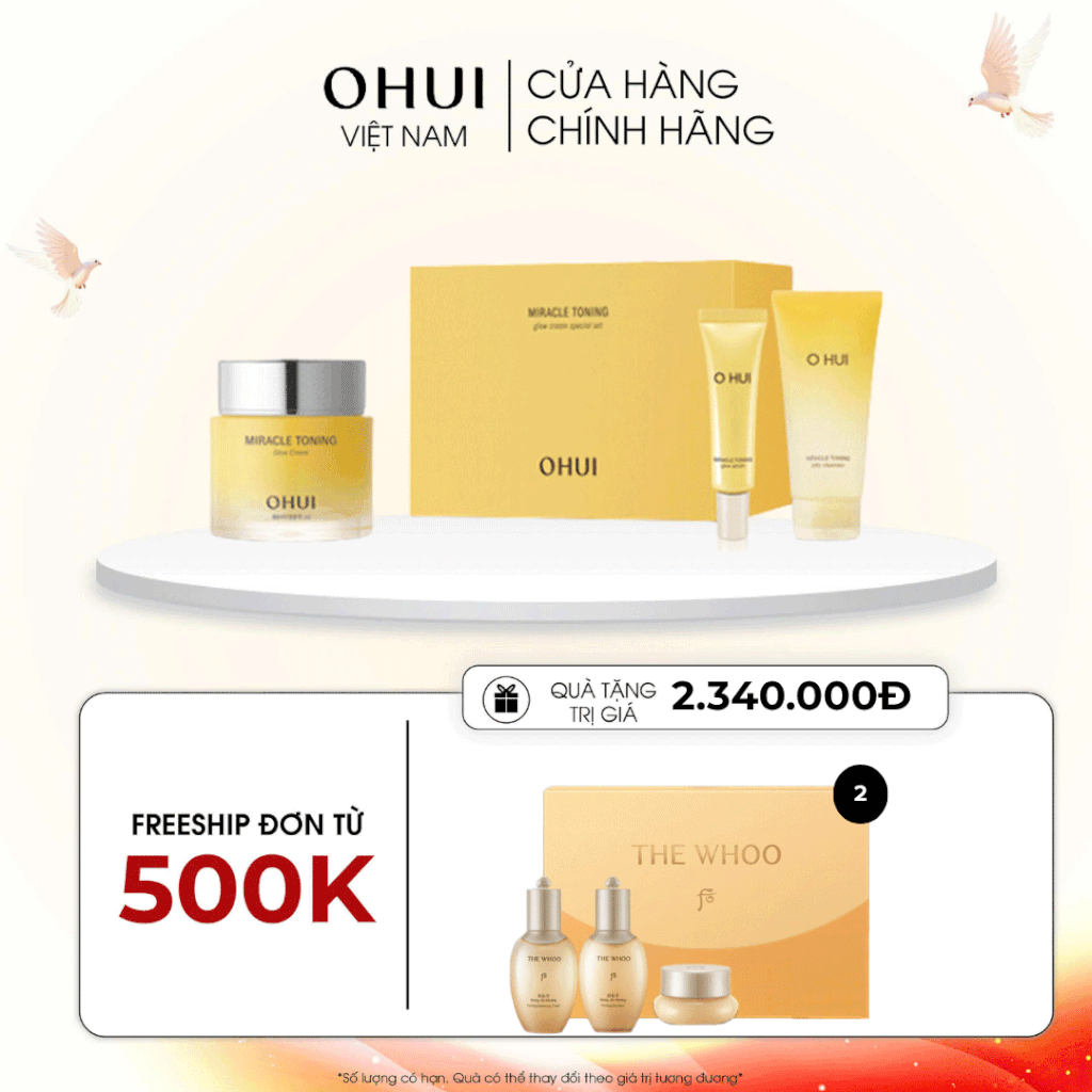 Bộ Kem Dưỡng Ohui Miracle Toning Glow Cream Special Set