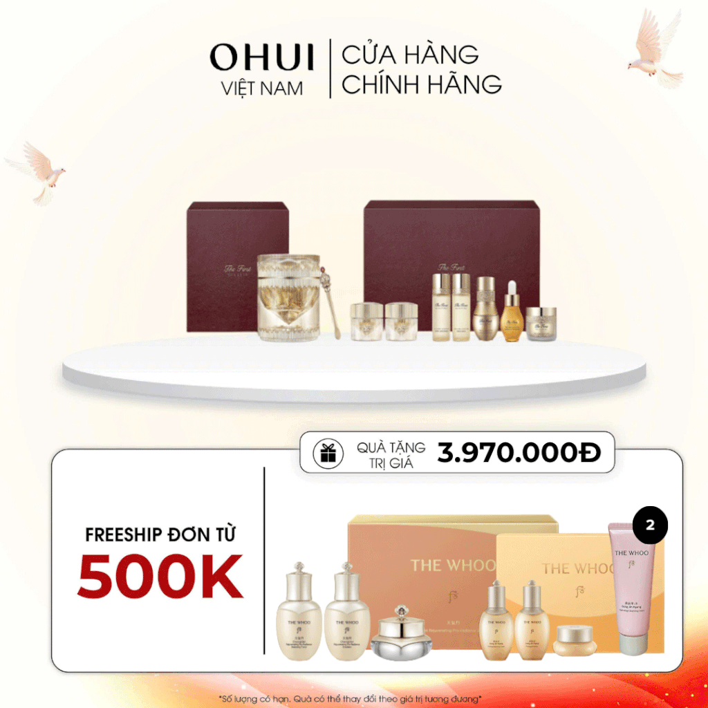 Bộ kem dưỡng trẻ hóa da từ bột kim cương OHUI The First Diadein Solitaire Cream