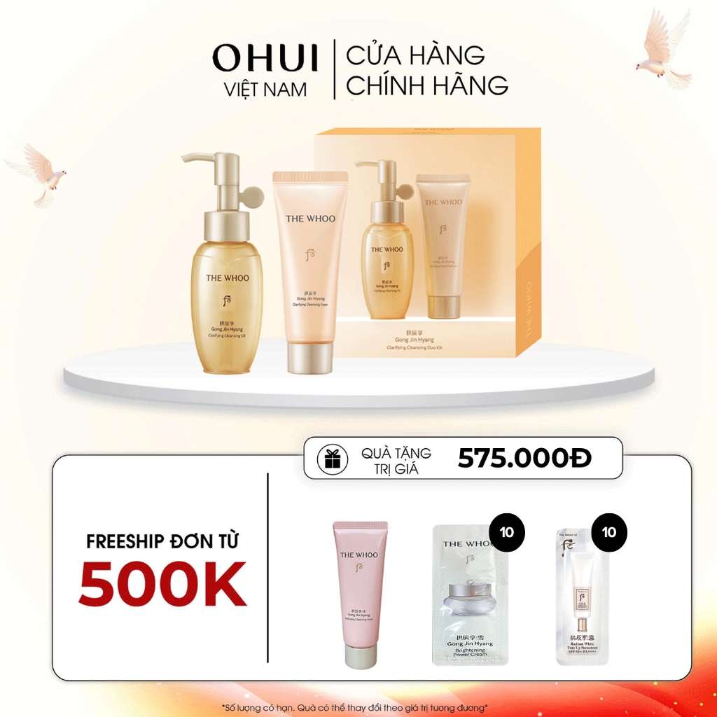 Bộ Làm Sạch Whoo Gongjinhyang Clarifying Cleansing Duo Kit