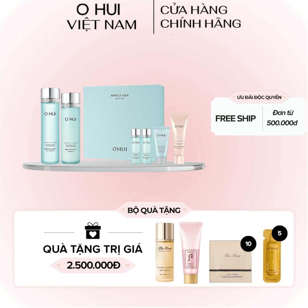 Bộ Kem Dưỡng Da Cấp Ẩm Ohui Miracle Aqua 2pcs
