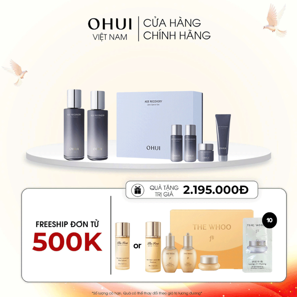 Bộ Sản Phẩm Dưỡng Da Trẻ Hóa Ohui Age Recovery Special Set 2pcs Y24