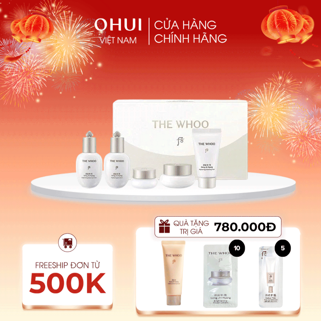 Bộ sản phẩm dưỡng trắng da và trị nám Whoo Gongjinhyang Seol Mini 5pcs