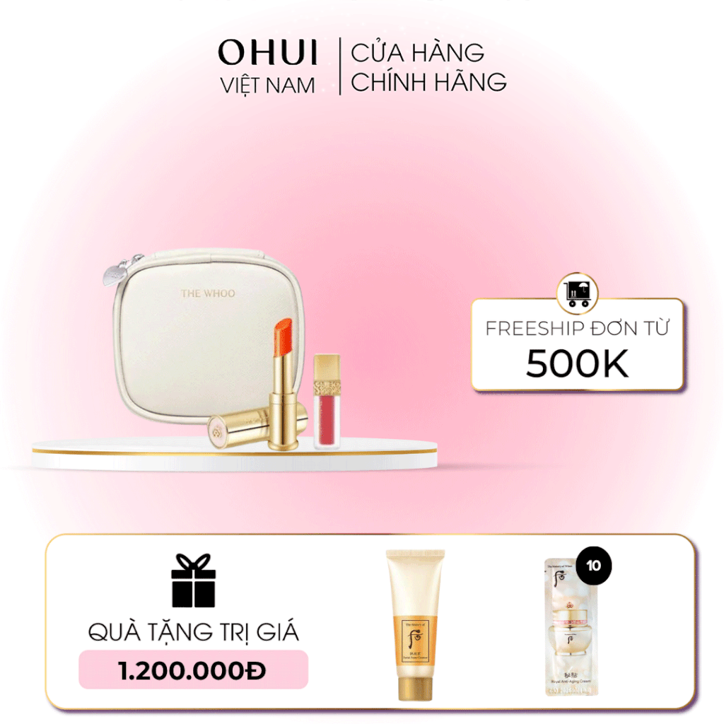 Bộ Son Dưỡng Môi Đông Y Whoo Glow Lip Balm Special Set Pink