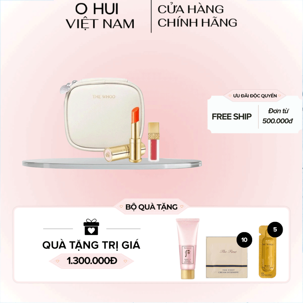Bộ Son Dưỡng Môi Đông Y Whoo Glow Lip Balm Special Set Pink