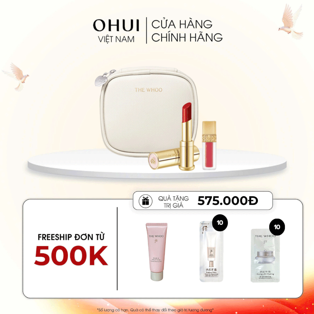 Bộ Son Dưỡng Môi Đông Y Whoo Glow Lip Balm Special Set Winered