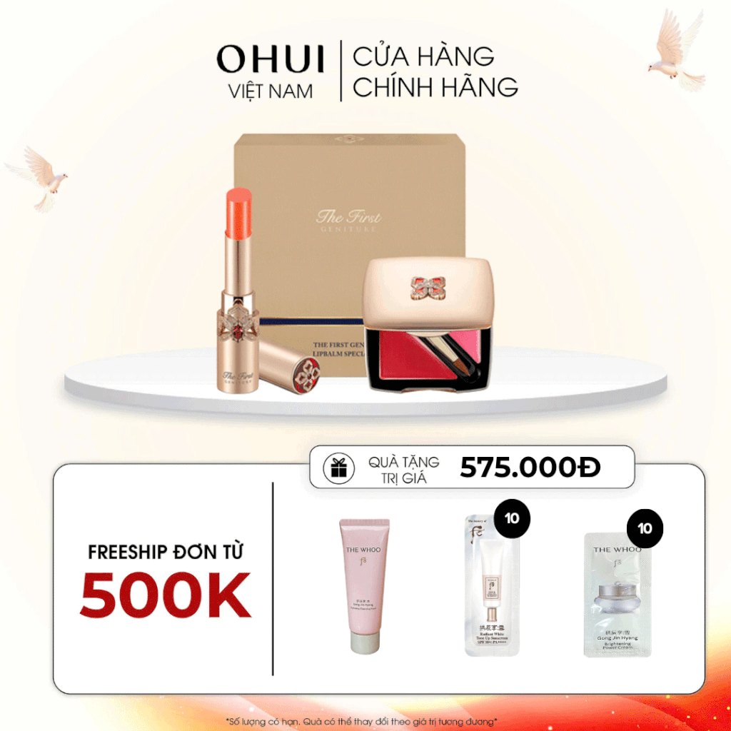 Bộ Son Dưỡng Môi OHUI The First Geniture Lipbalm Coral Set