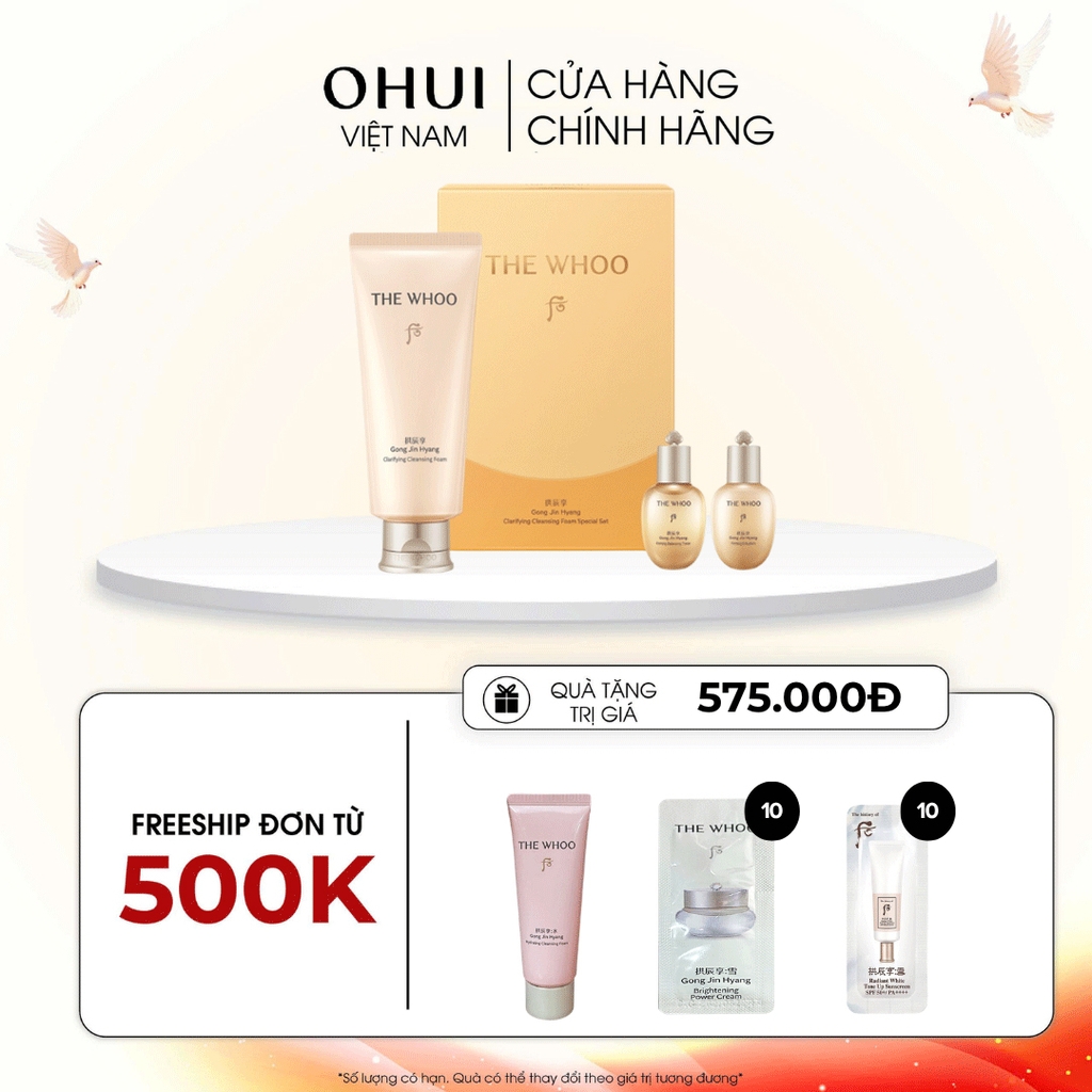 Bộ Sữa rửa mặt Whoo Gongjinhyang Clarifying Facial Foam Cleanser Special Set