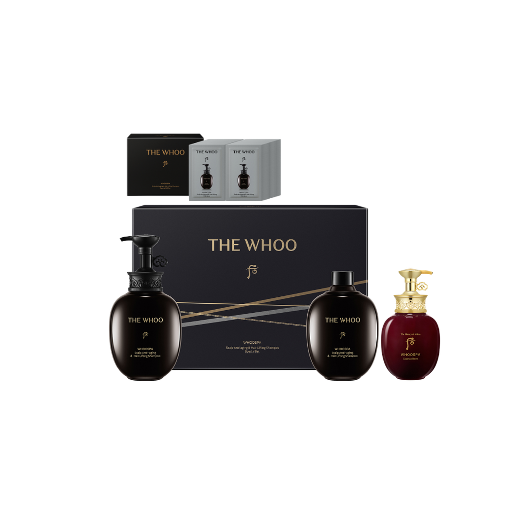 Bộ Sữa Tắm Và Dưỡng Cơ Thể Whoo Spa Scalp Aging Lift Shampoo Set