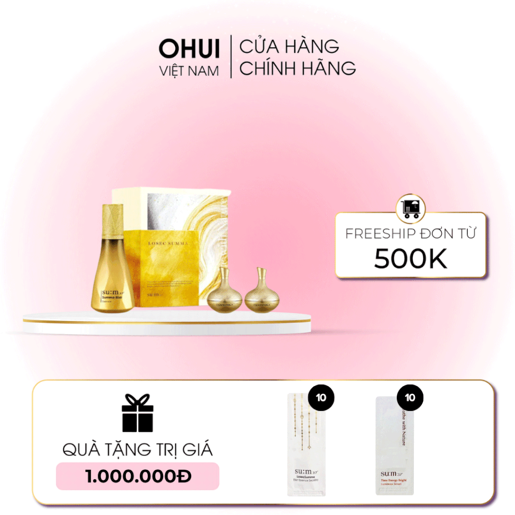 Bộ Tinh chất vàng Siêu Dưỡng Chất chống lão hóa Su:m 37 Losec summa Elixir Essence 4pcs