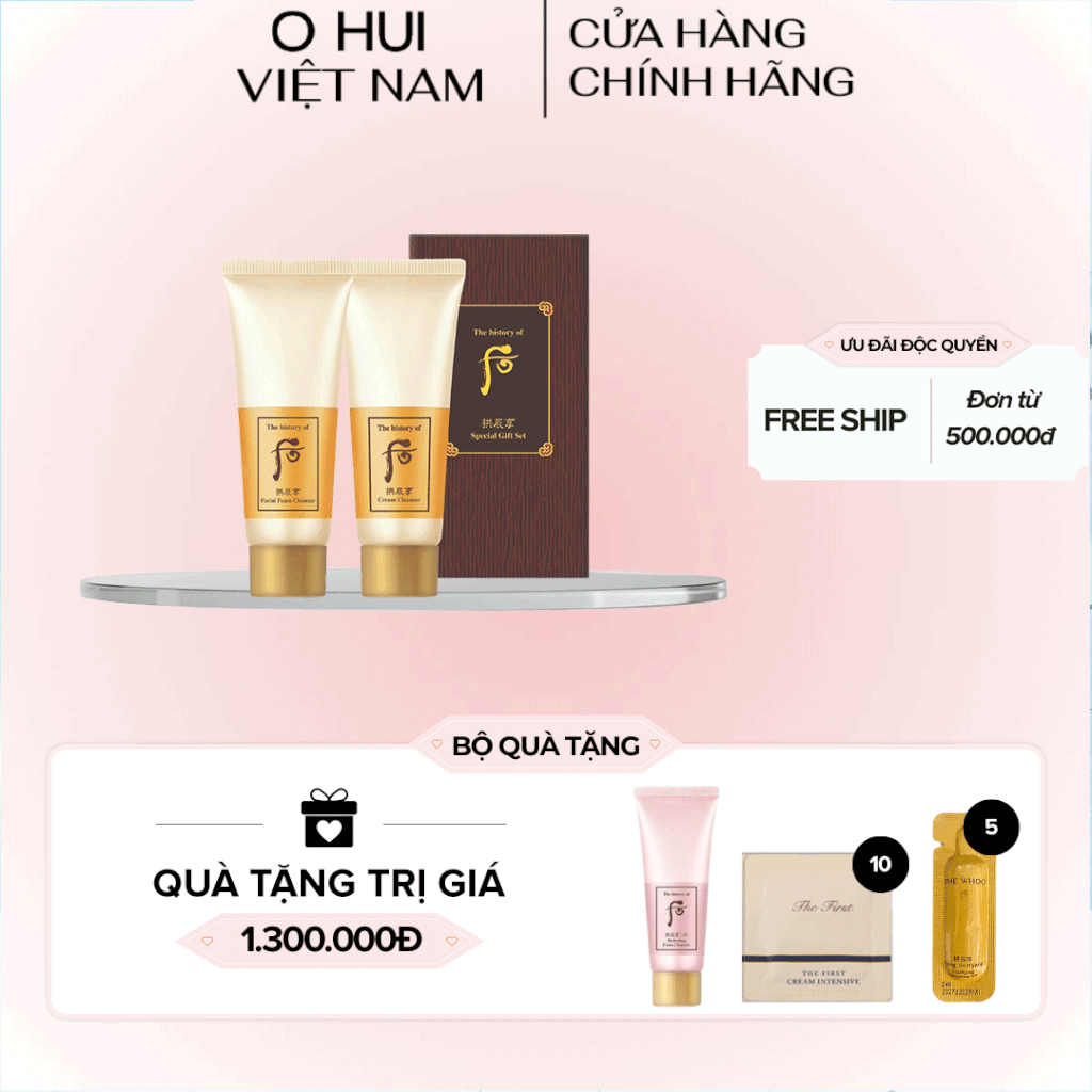 Cặp Sữa Rửa Mặt Kem Tẩy Trang Whoo Gongjinhyang Foam GWP 2pcs Set 40mlx2