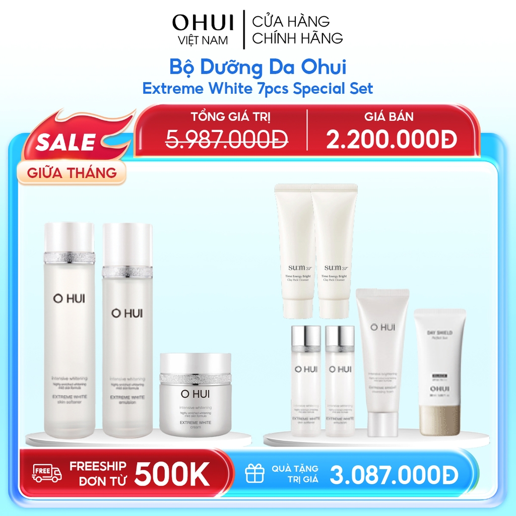Bộ Dưỡng Da Ohui Extreme White 7pcs Special Set