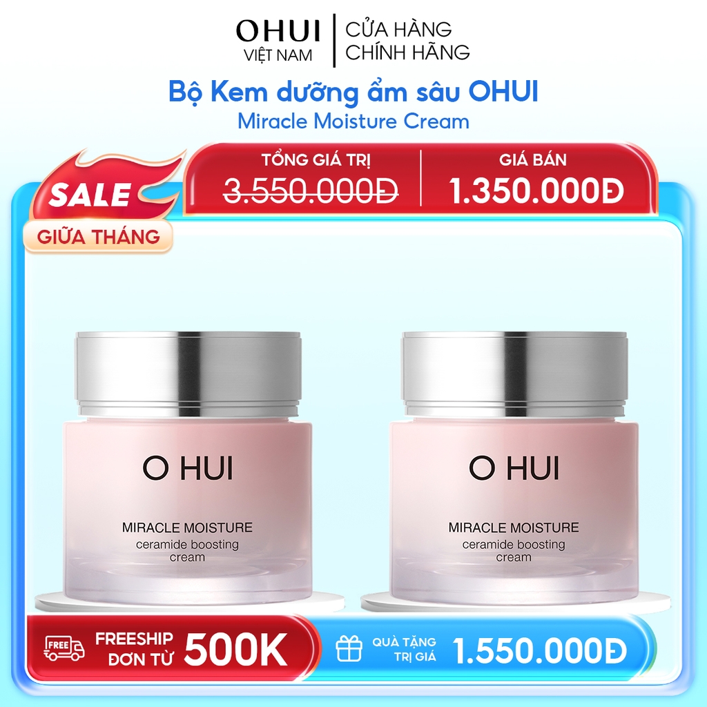 Bộ Kem dưỡng ẩm sâu OHUI Miracle Moisture Cream