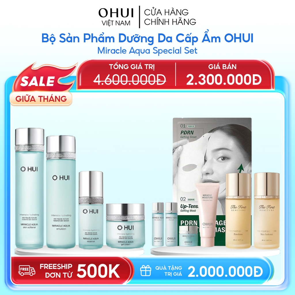 Bộ Sản Phẩm Dưỡng Da Cấp Ẩm Ohui Miracle Aqua Special Set