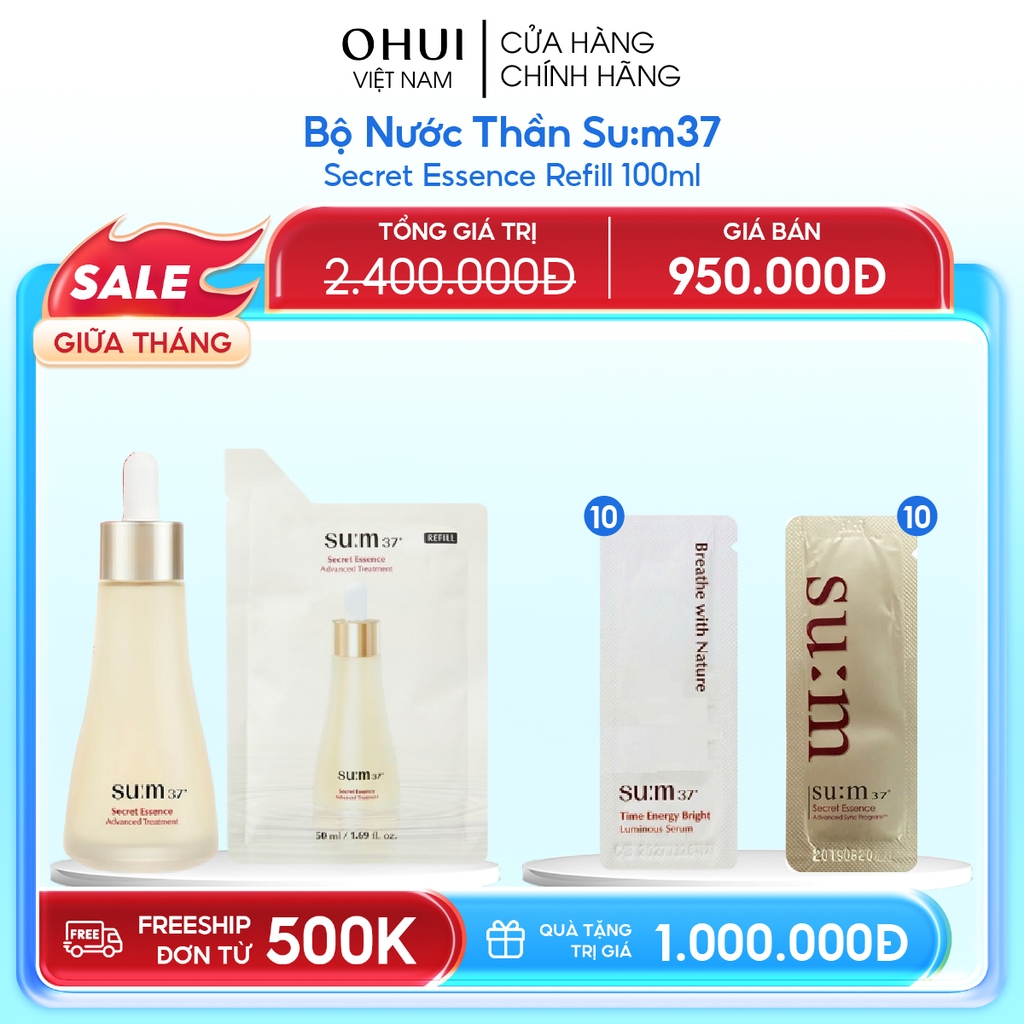 Bộ Nước Thần Su:m37 Secret Essence Refill 100ml