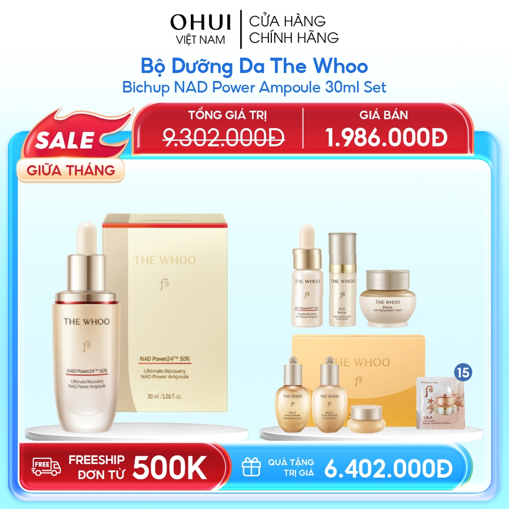 Bộ Dưỡng Da The Whoo Bichup NAD Power Ampoule 30ml Set
