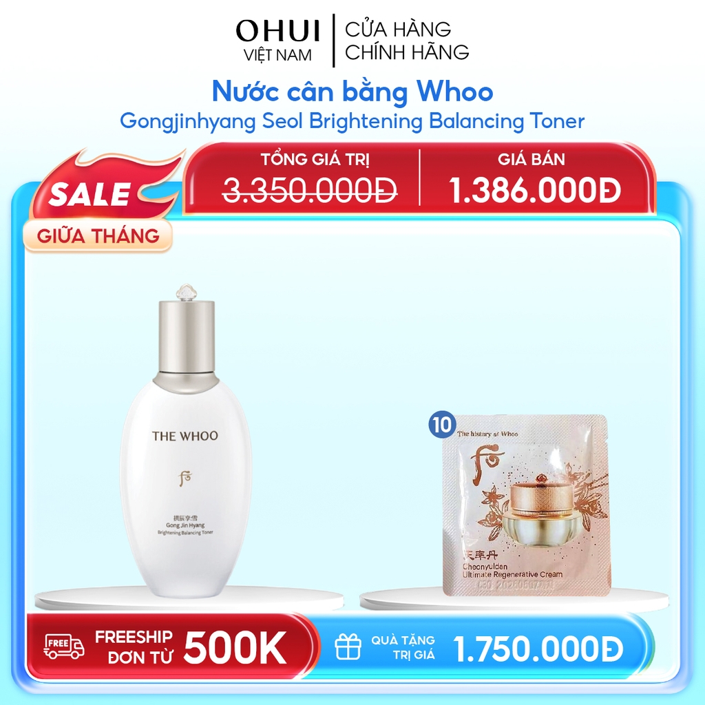 Nước cân bằng Whoo Gongjinhyang Seol Brightening Balancing Toner