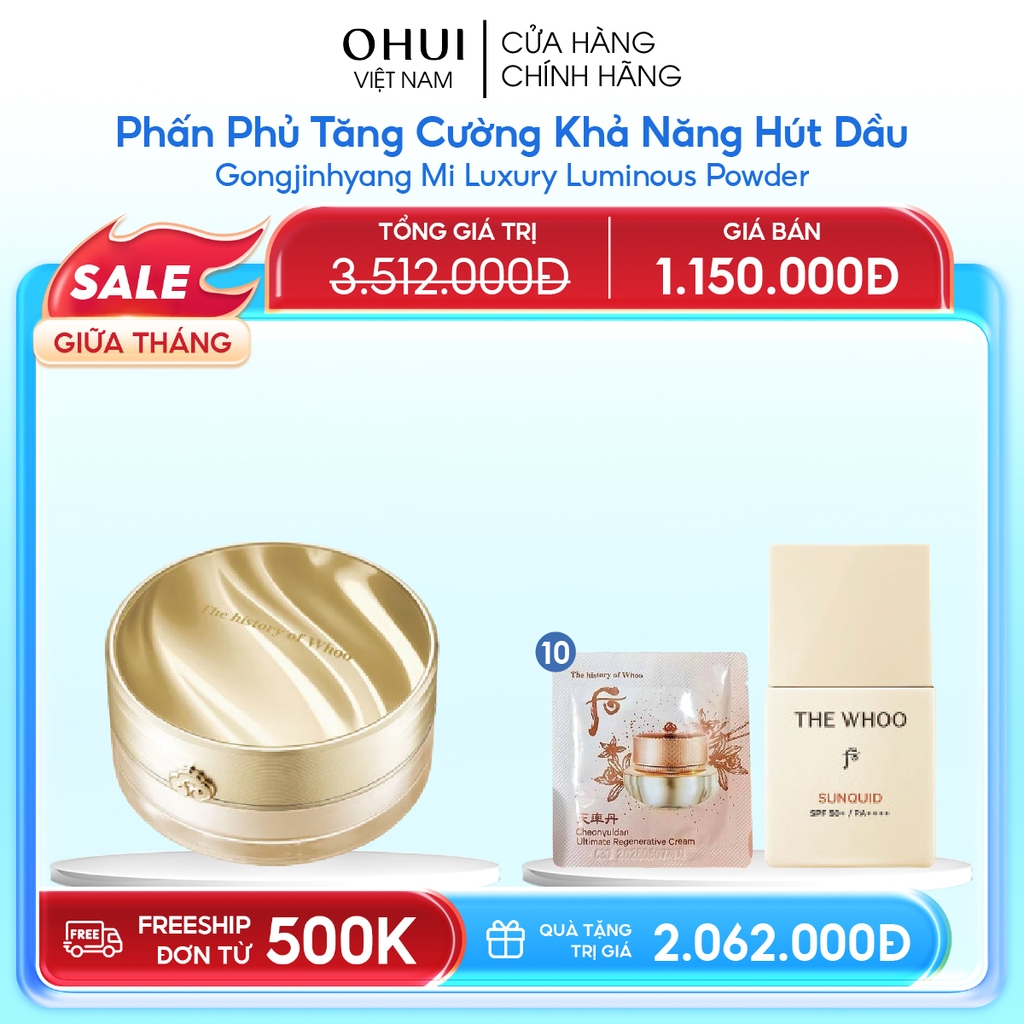 Phấn Phủ Tăng Cường Khả Năng Hút Dầu Gongjinhyang Mi Luxury Luminous Powder